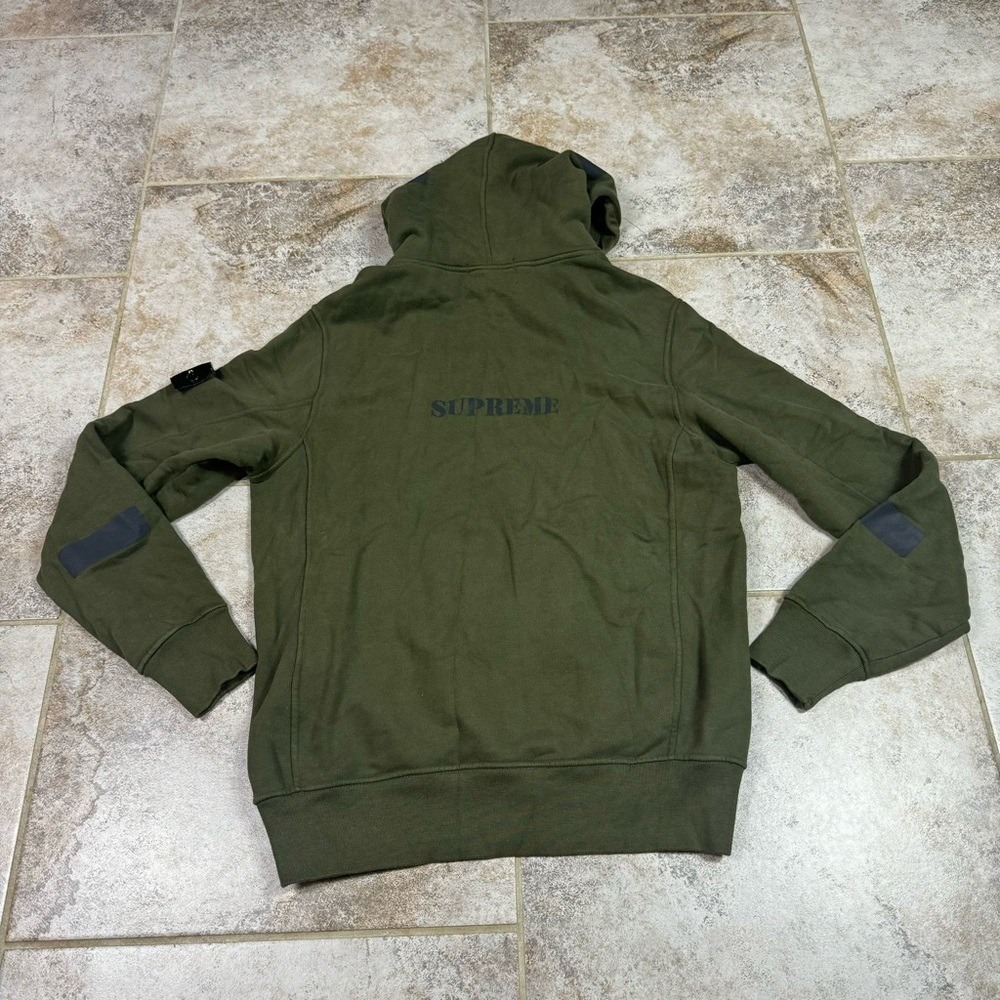 Supreme X Stone Island Olive Green Hoodie Sweater Mens Medium - Picture 8 of 14